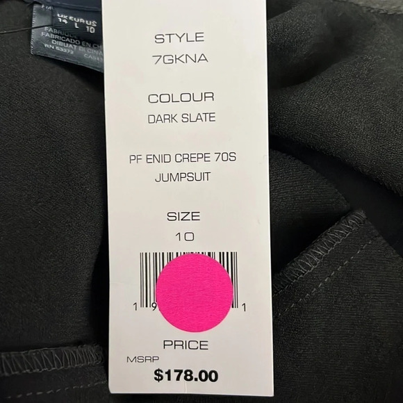 French Connection Enid Crepe Jumpsuit in Dark Slate - NEW- Size 10 - Picture 7 of 9